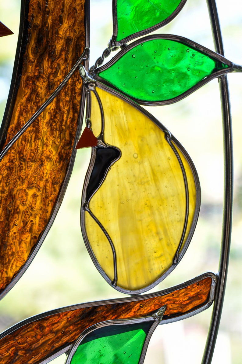 Stained Glass Cardinals Sitting on a Branch Suncatcher Etsy