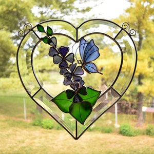 Butterfly in Beveled Heart