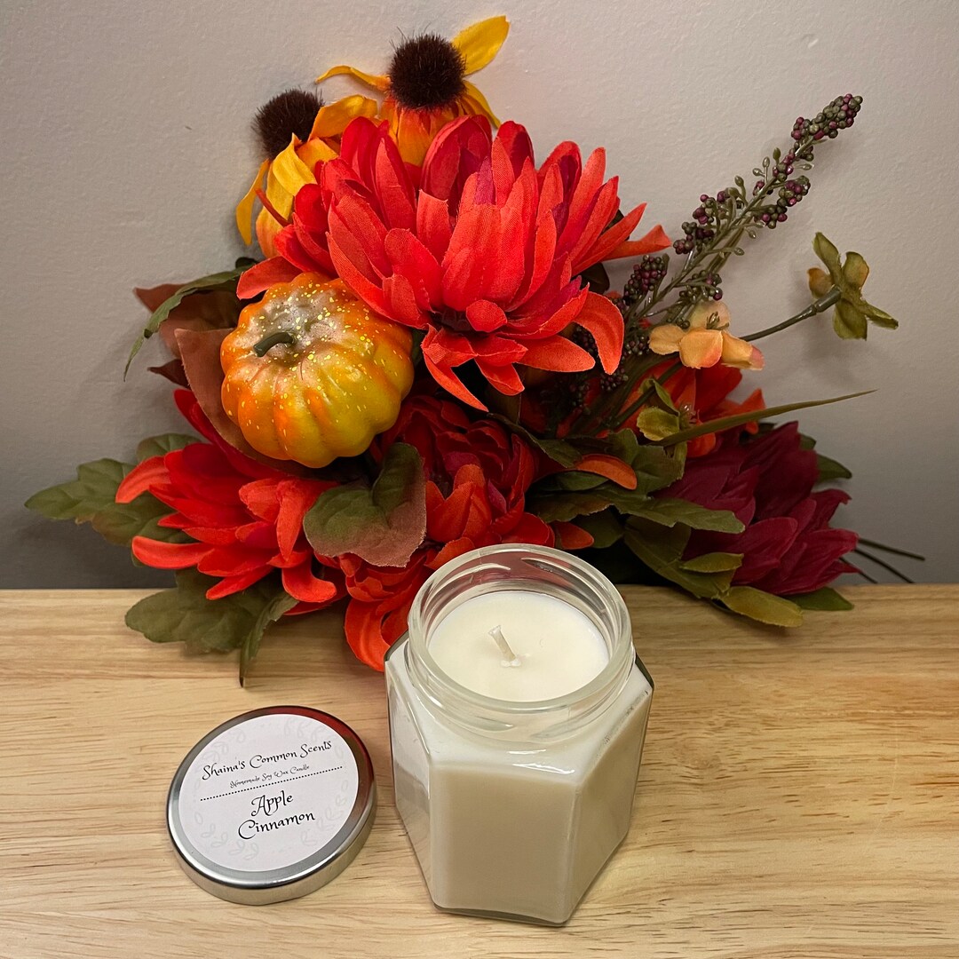 Apple Cinnamon Homemade Soy Wax Candle Etsy