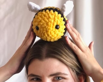 Crocheted bee plushie