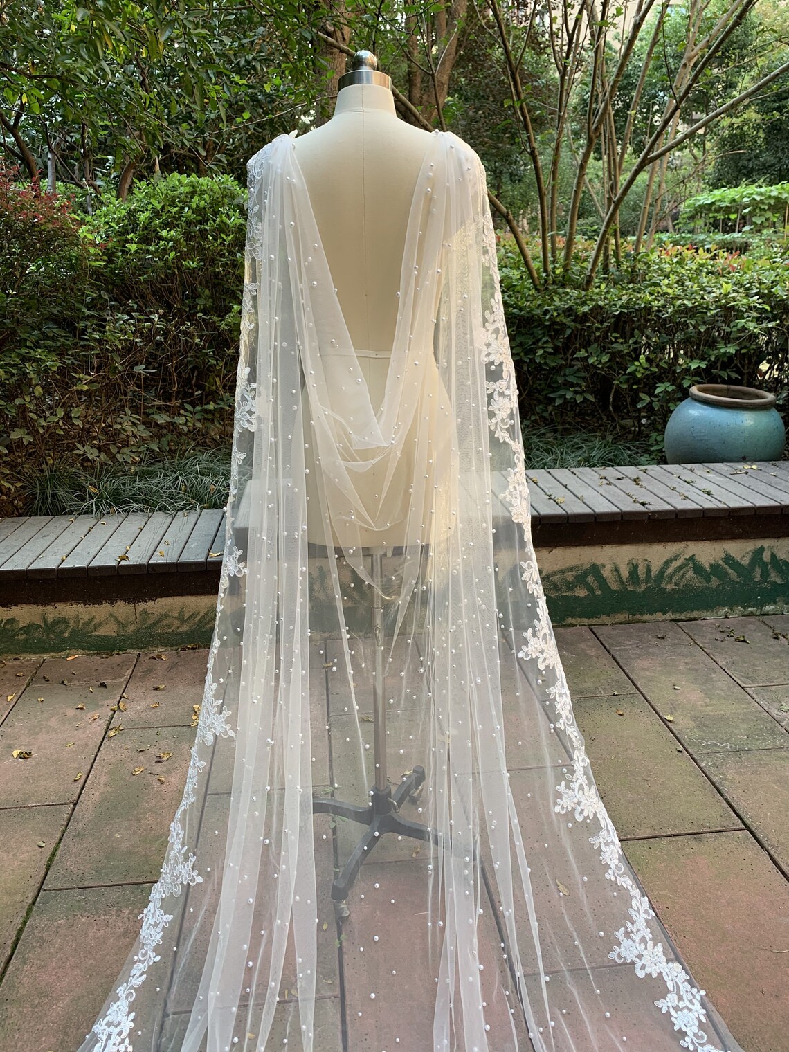 Bridal Cape Veil Cathedral Lace Wedding Dress Cloak Accessory - Etsy