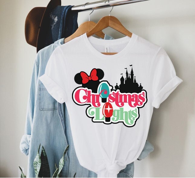 Discover Disney Christmas Lights Shirt, Christmas Lights Shirts, Minnie Shirt