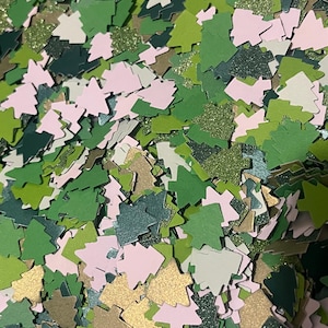 Grüner Mix Weihnachtsbaum Papier Streutisch Konfetti. - Partydekorationen, Foto-Requisiten, Displays, Scrapbooking, Kunst und Verzierungen.
