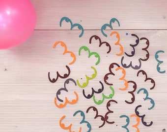 Confete de seios com glitter arco-íris