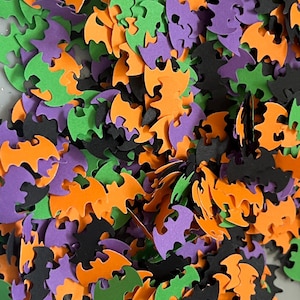 Konfetti na stół z papieru w kolorach Halloween. - Dekoracje imprezowe, rekwizyty do zdjęć, ekspozycje, scrapbooking, sztuka i ozdoby.