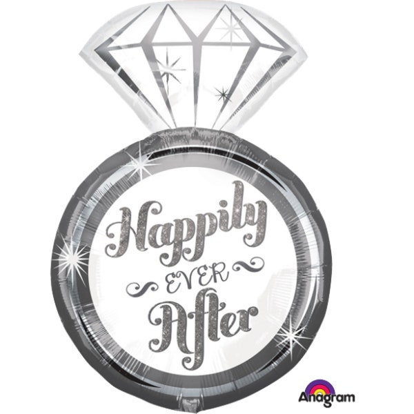 Ballon SuperShape Anneau Happily Ever After - 27" Aluminium