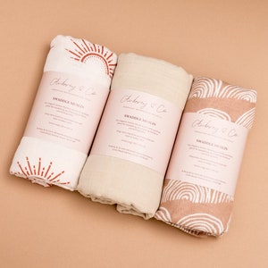 Mahogany Rose Swaddle Organic Cotton Muslins Large 120 x 120 cm, free delivery