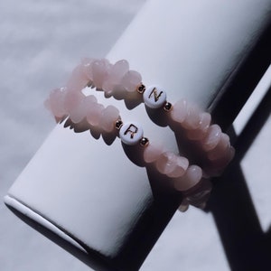 Rose Quartz Healing Name Bracelet, Crystal Bracelet, Crystal Healing, Healing Stone, Healing Bracelet, Personalised Bespoke Bracelet