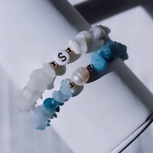 Pulsera de perlas de agua dulce, pulsera de cristal, cristales curativos, pulsera de perlas y cristales, pulsera curativa, pulsera de la suerte