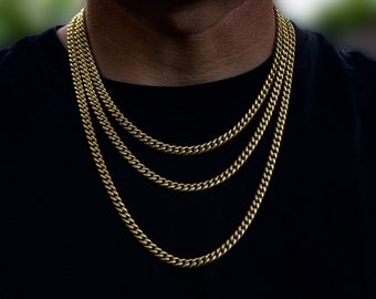 Cuban Link Chain Men • Gold • 6MM • Mens Chain Necklace