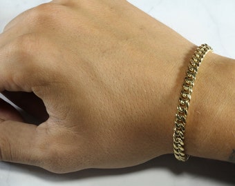 6mm Cuban Link Bracelet in 14k Yellow Gold
