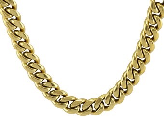 10MM Gold Cuban Link Chain Necklace Mens | Gifts For Men