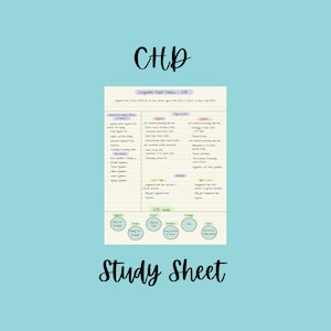 Congenital Heart Disease Study Sheet