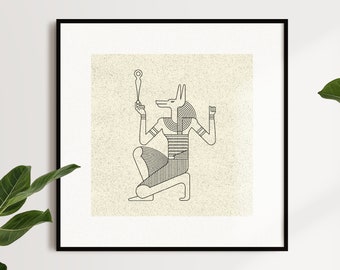 Divine Protection: Egyptian God Anubis Poster for Home Decor and Wall Art - Unique and Eye-Catching Design!