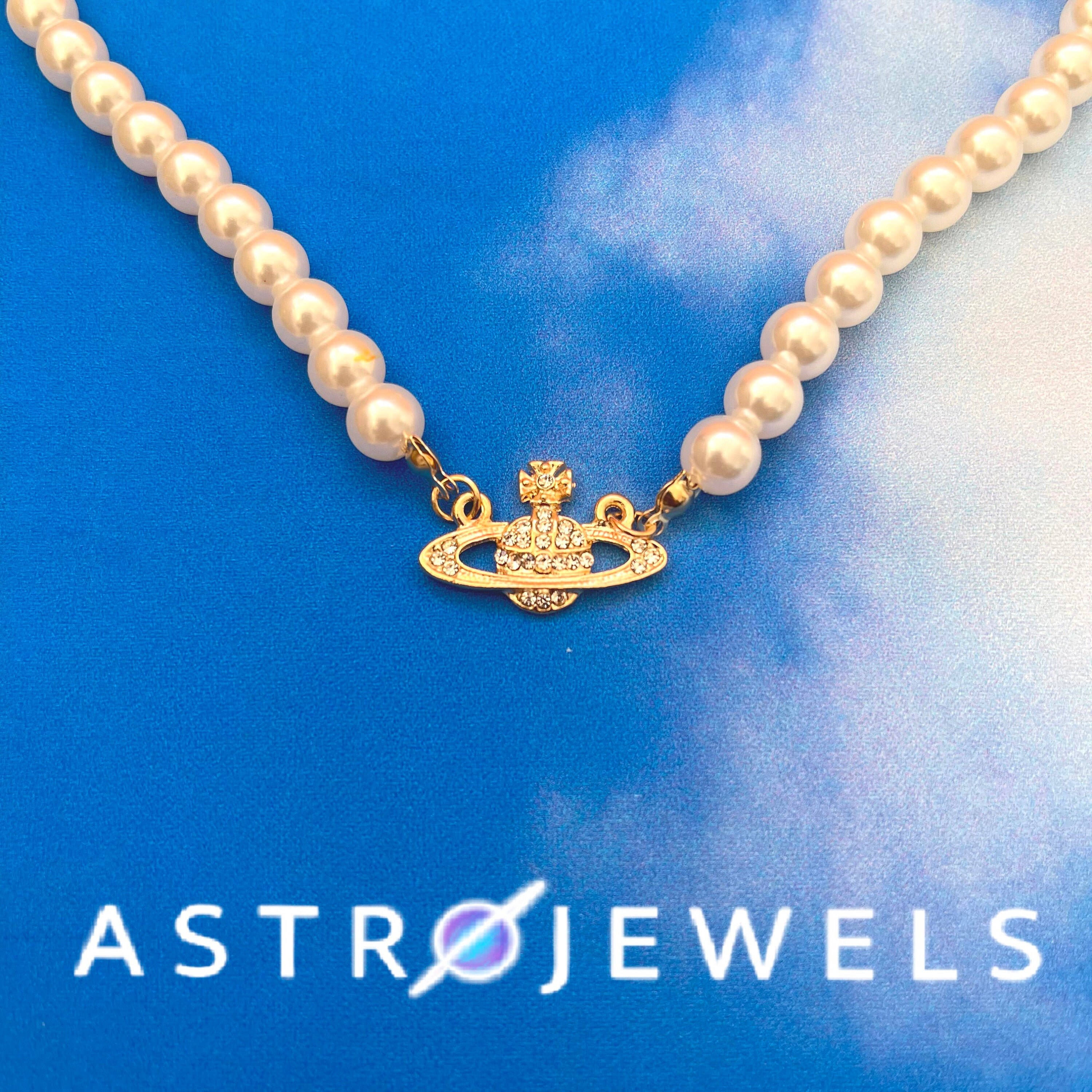 Gold Planet Choker Pearl Orb Choker 