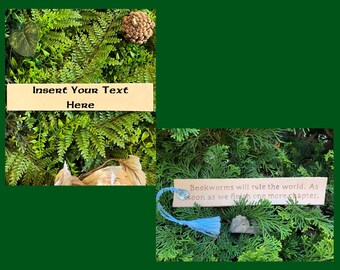 Custom Leather Bookmark with Charm and Tassel. Personalized Leather Bookmark. Pyrography Bookmark. Bookmark for Women. Gift for readers.