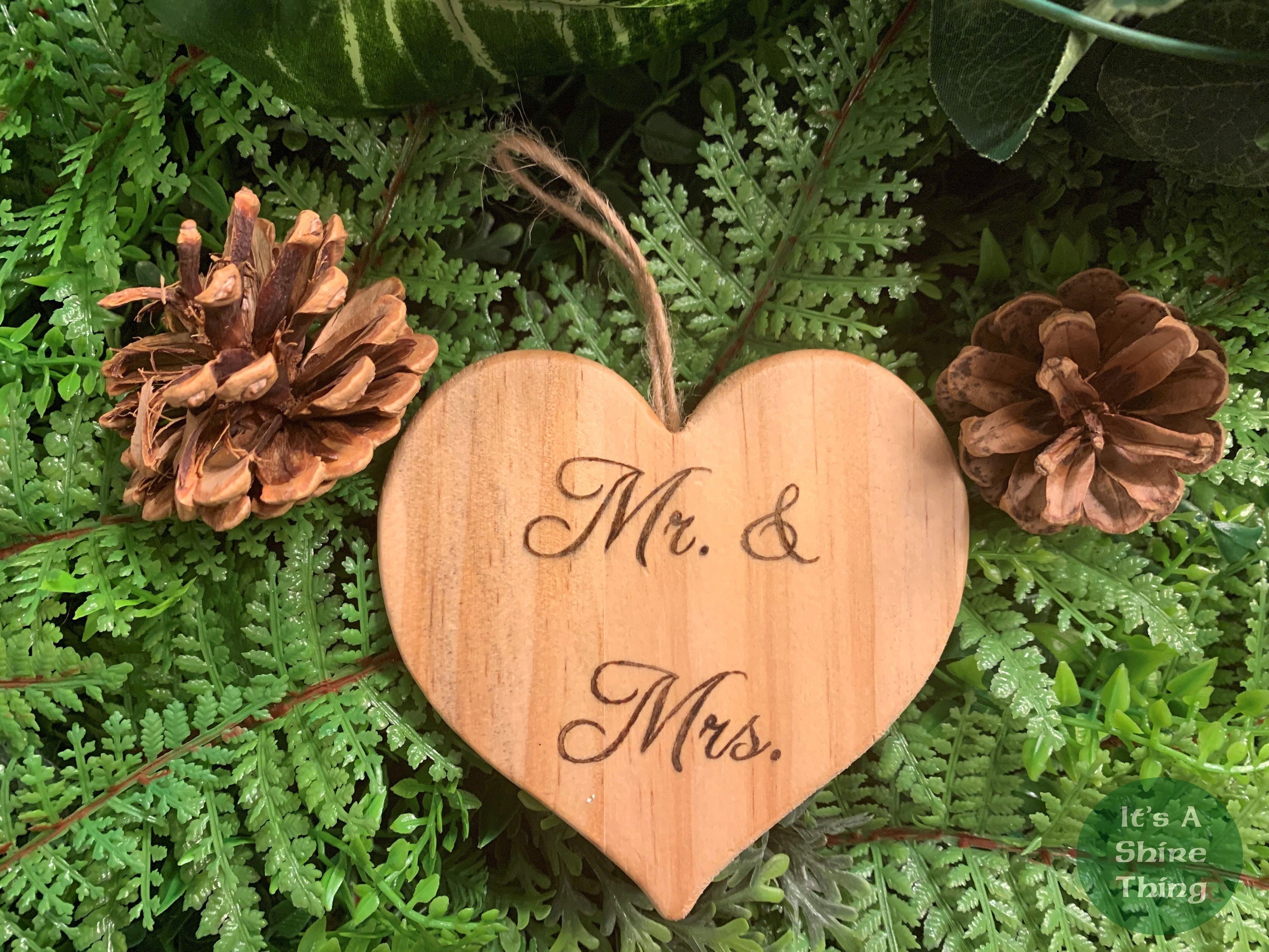 Wood Burn Heart Ornament