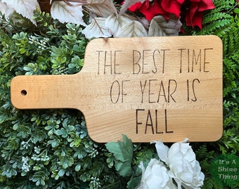 Mini Wood Burn Serving Board. Fall Charcuterie Board. Fall Wood Burned Small Cutting Board. Wooden Serving Board. Fall Kitchen Decor.