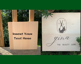 Custom Wood Canvas Wood Burn Sign. Personalized Wood Burned Sign. Square Wood Sign. Wood Burned Decor. Wood Burn Art. Custom Wood Sign.
