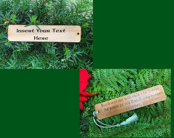 Custom Wood Burn Bookmarks with Charm and Tassel. Personalized Wood Bookmark. Bookmark for Men and Women. Gift for Readers. Gift for grad.