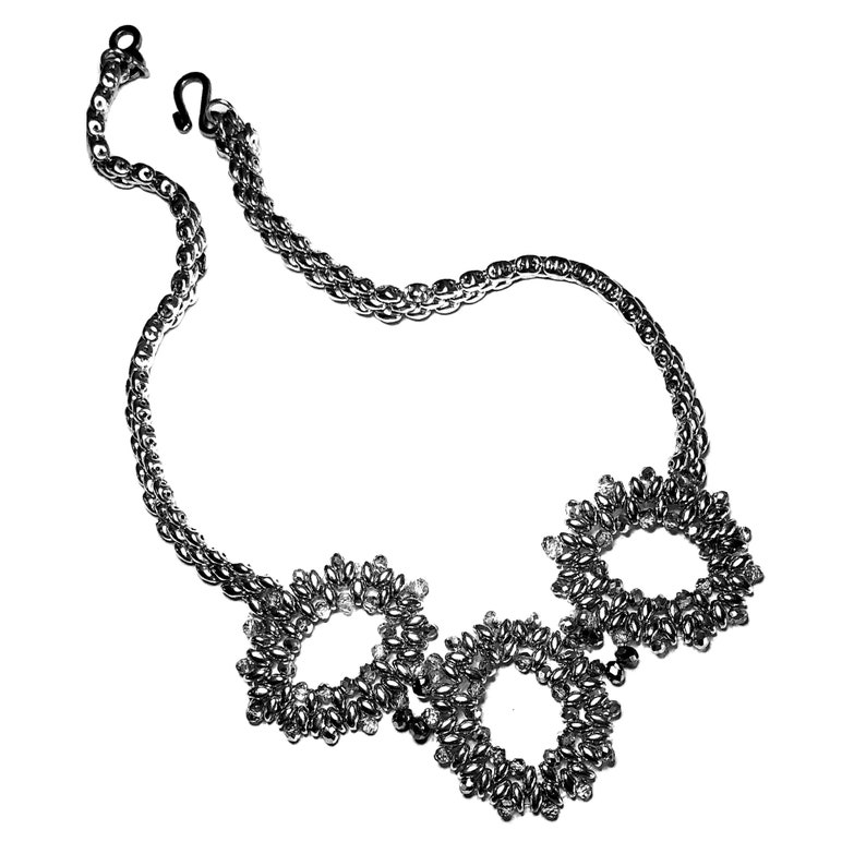 Necklace Tutorial/modello Silver in Superduo Beads and Etsy