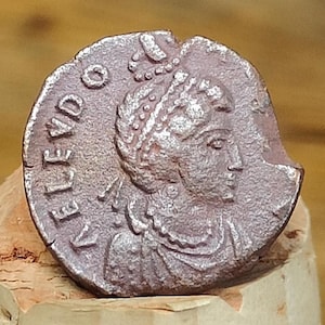 Eudoxia Roman coin with victory reverse, high grade ancient Nummus