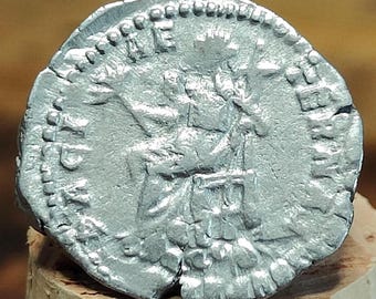 Septimius Severus mit Pax Reverse Silber Denar, antike römische Münze