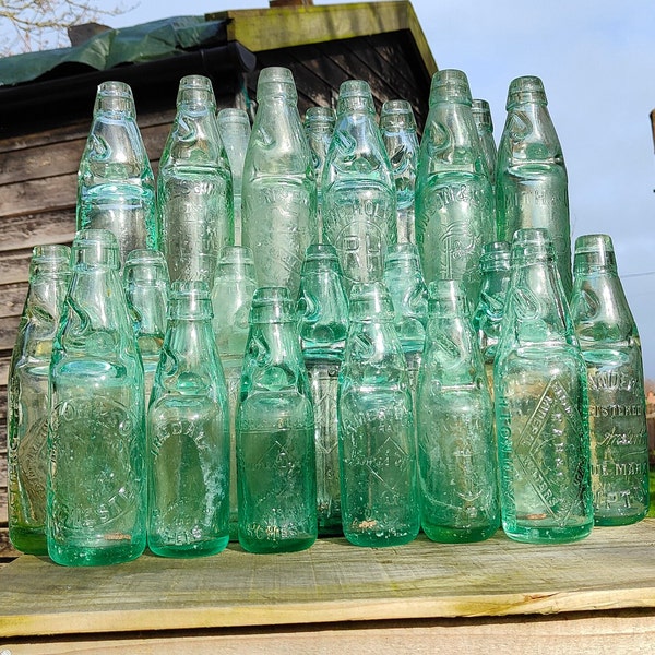 More CLEARANCE Codd Bottles - antique bottle with glass marble inside