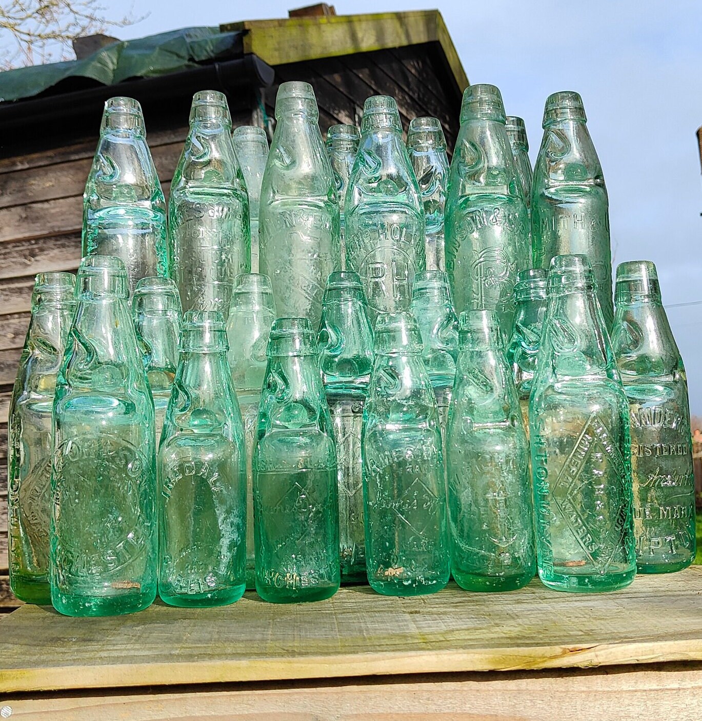 More CLEARANCE Codd Bottles - antique bottle with glass marble 