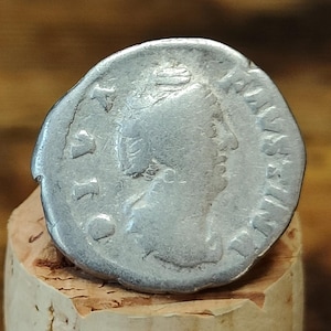 Faustina Silver Denarius with Ceres reverse, Ancient roman coin