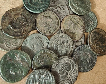 Zeer fijne Romeinse munten, 4e-eeuwse oude Nummus