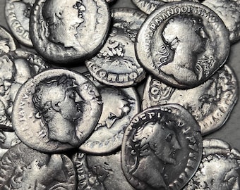 Genuine Roman silver Denarii from the 2nd century, ancient coins