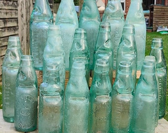 CLEARANCE! Codd Bottles - antique bottle with glass marble inside