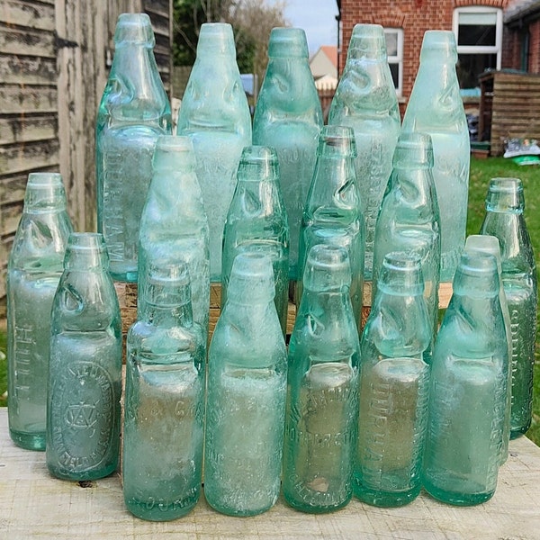 CLEARANCE! Codd Bottles - antique bottle with glass marble inside