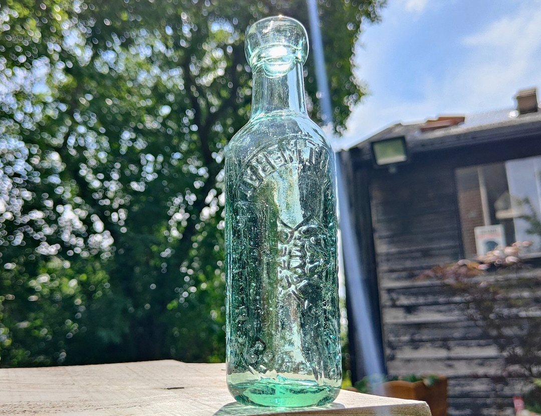 vintage-aerated-water-bottle-antique-blob-top-bottle-with-monogram-etsy