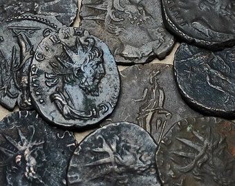 Pièces de monnaie romaines antiques, Antoninien antique du IIIe siècle, 1700 ans