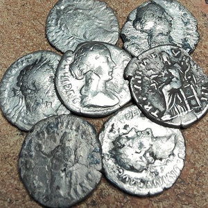 Romeinse zilveren denarius, oude Romeinse munt
