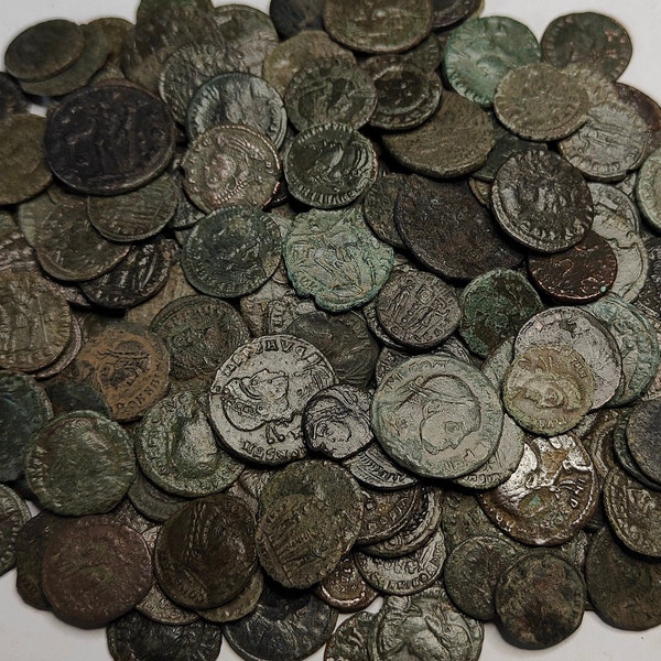 Roman coins, 4th century ancient Follis and Nummus