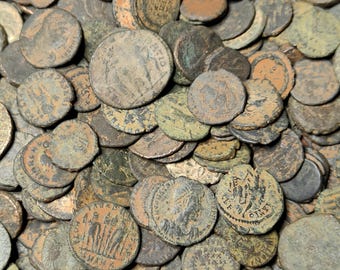 Set of 3 Roman coins, 4th century uncleaned ancient nummus