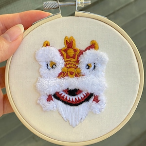 Chinese Lion Dance Traditional Embroidery | Home decor, Gift, Chinese New Year decor, lunar new year, Housewarming gift, good fortune