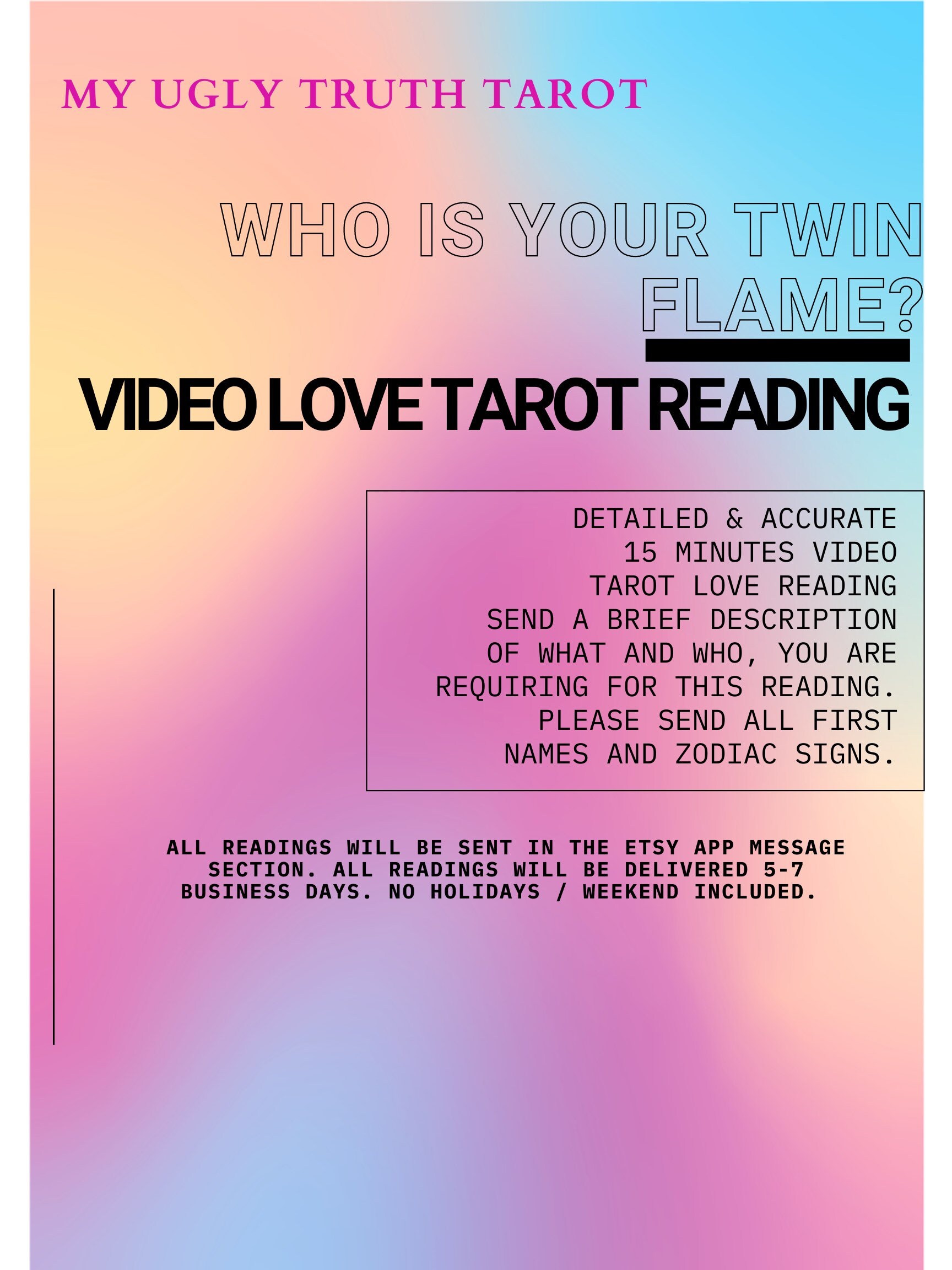 Who Is Your Twin Flame Tarot Reading Video. Etsy
