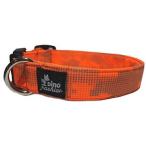 Reflective Dog Collar, Reflective Orange Dog Collar, Dog Collar Padded With Softshell, Adjustable Dog Collar, Orange Dog Collar, Hand Made