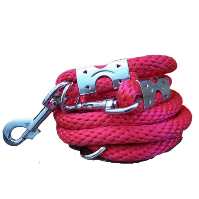 Double Ended Rope Dog Lead,strong Dog Leash, Orange/red/pink Rope Dog