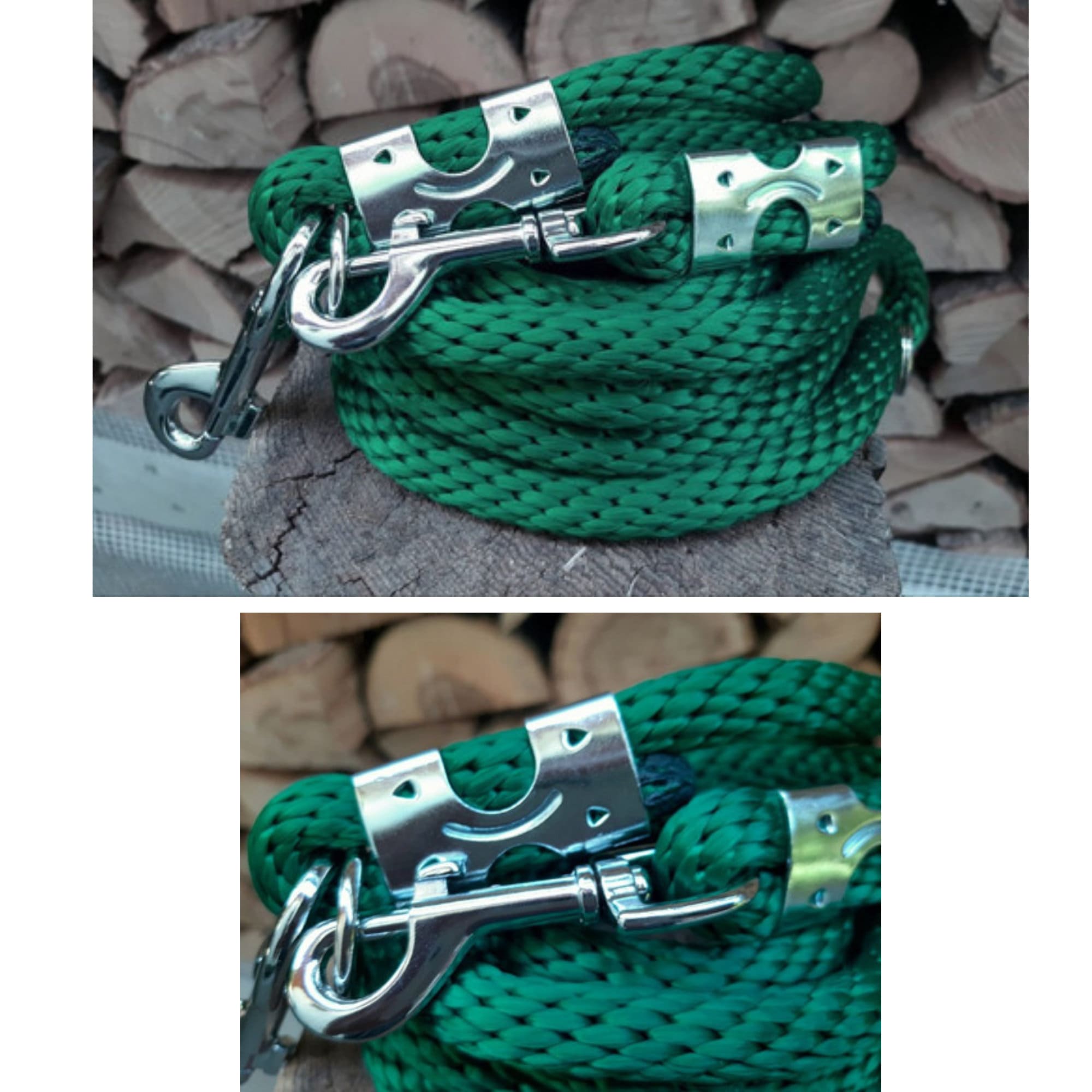 Double Ended Rope Dog Lead,strong Dog Leash, Yellow/green/violet Rope