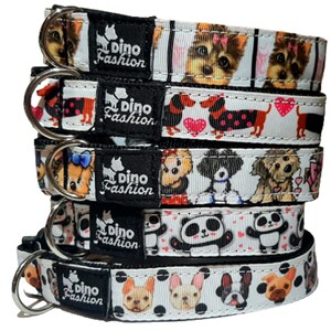 Cute Dog Collar, Width 25 mm, Small Medium Dog Collar, Collar Leash Set, Cartoon Dog Collar, Unique Dog Collar, Cute Pet Collar