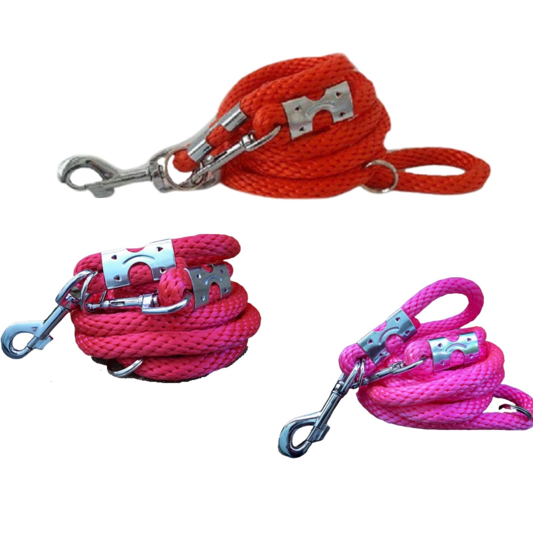 Double Ended Rope Dog Lead,strong Dog Leash, Orange/red/pink Rope Dog
