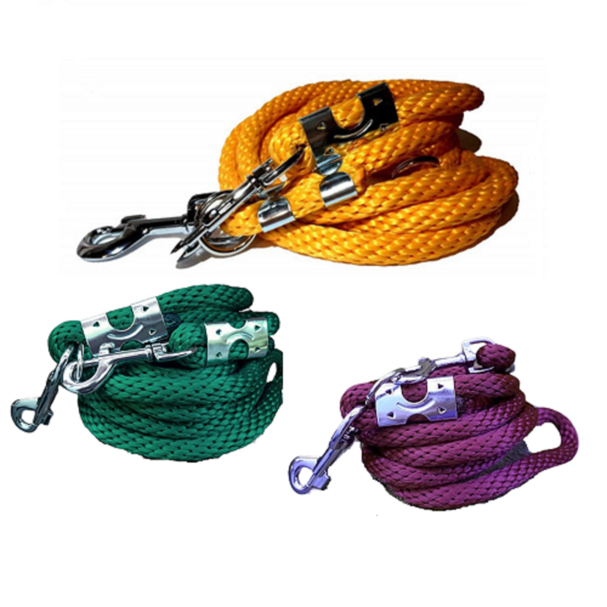 Double Ended Rope Dog Lead,strong Dog Leash, Yellow/green/violet Rope