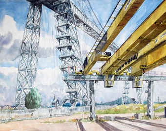 Transporter Bridge & AIC Steel yard - Art Print