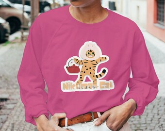 Nikuman Cat Sweatshirt, Cat Shirt, Unisex Sweatshirt, Gneder-nuetral, Adult, Youth, Kids, Gift, Kawaii, Cat Lover, Gift for Her