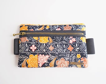 Zipper Pen Pouch with Elastic Band, Front Pocket